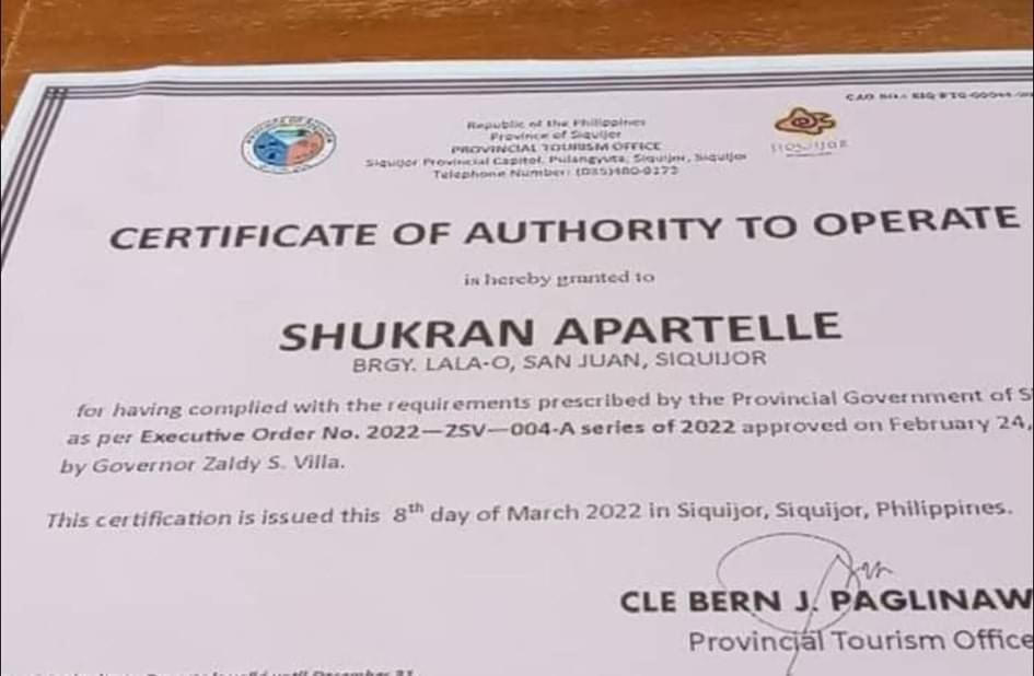 Shukran Apartelle Siquijor Eksteriør billede